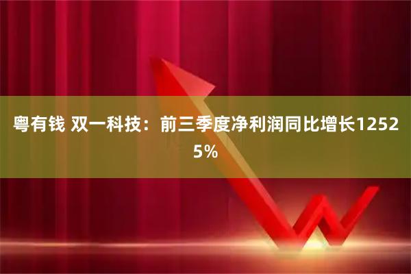 粤有钱 双一科技：前三季度净利润同比增长12525%