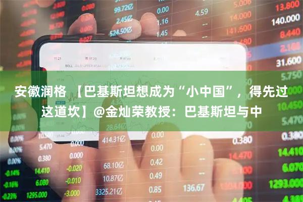 安徽润格 【巴基斯坦想成为“小中国”，得先过这道坎】@金灿荣教授：巴基斯坦与中